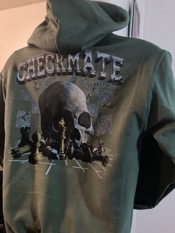 olive green chess not checkers hoodie